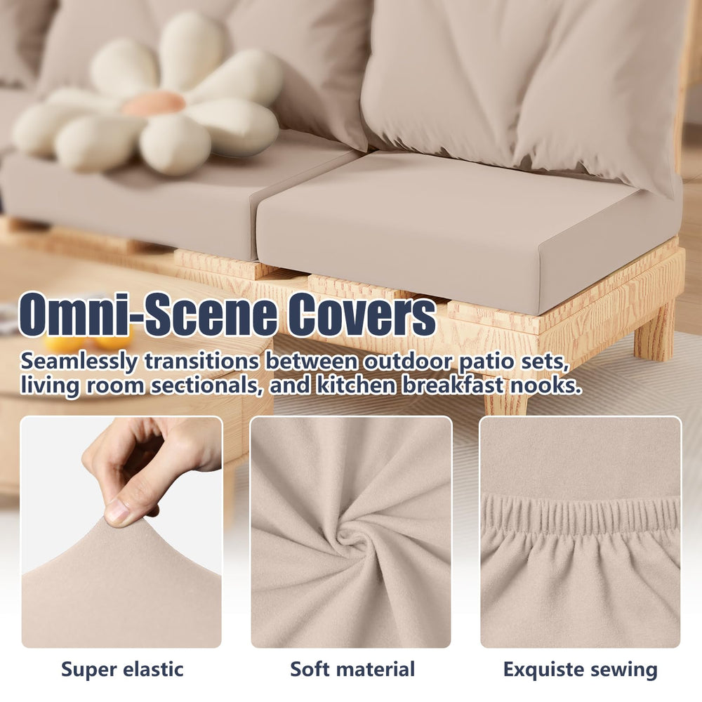 Vorshape cushion covers displayed in a living room setting