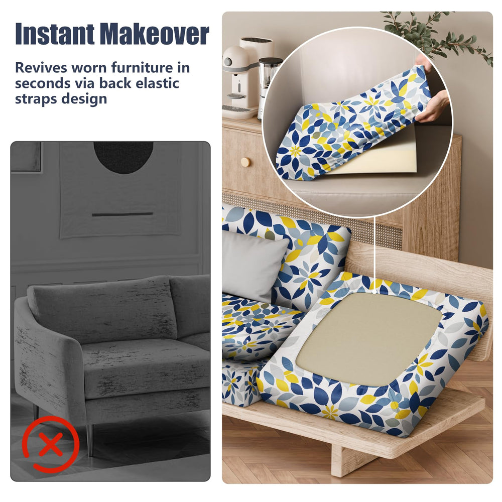 Vorshape cushion covers in a garden setting