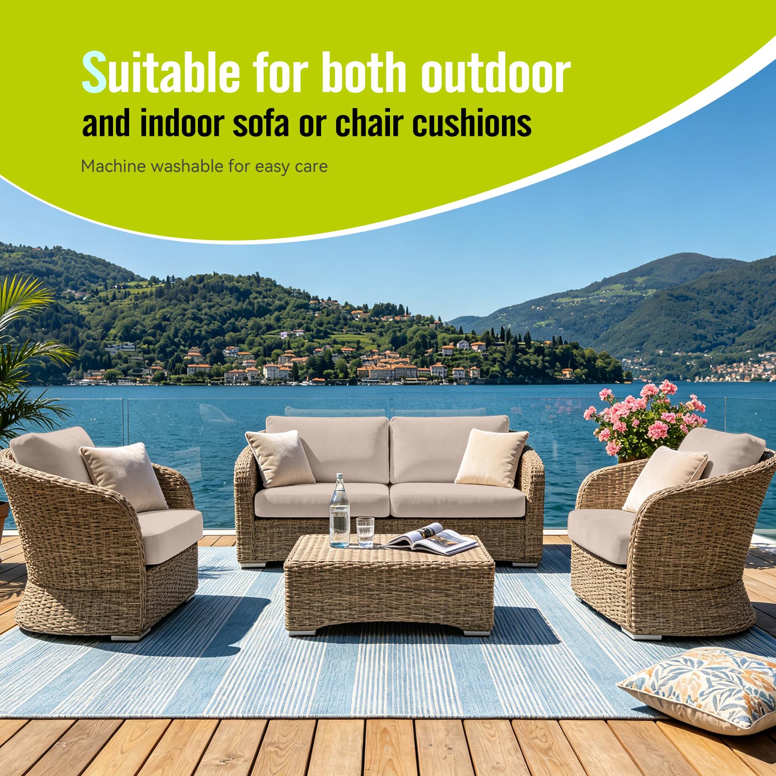 Vorshape cushion covers with elastic straps for secure fit