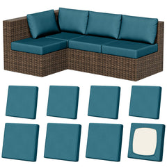 Vorshape Outdoor Cushion Covers 8Pcs petrol blue front view