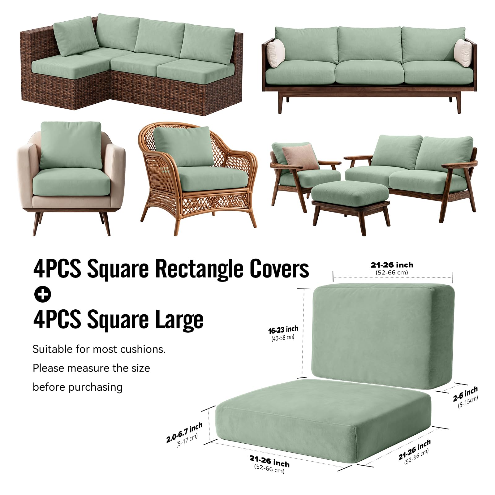 Vorshape Outdoor Cushion Covers displayed on patio furniture
