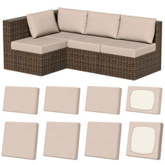 Vorshape outdoor cushion covers in dusky peach, front view