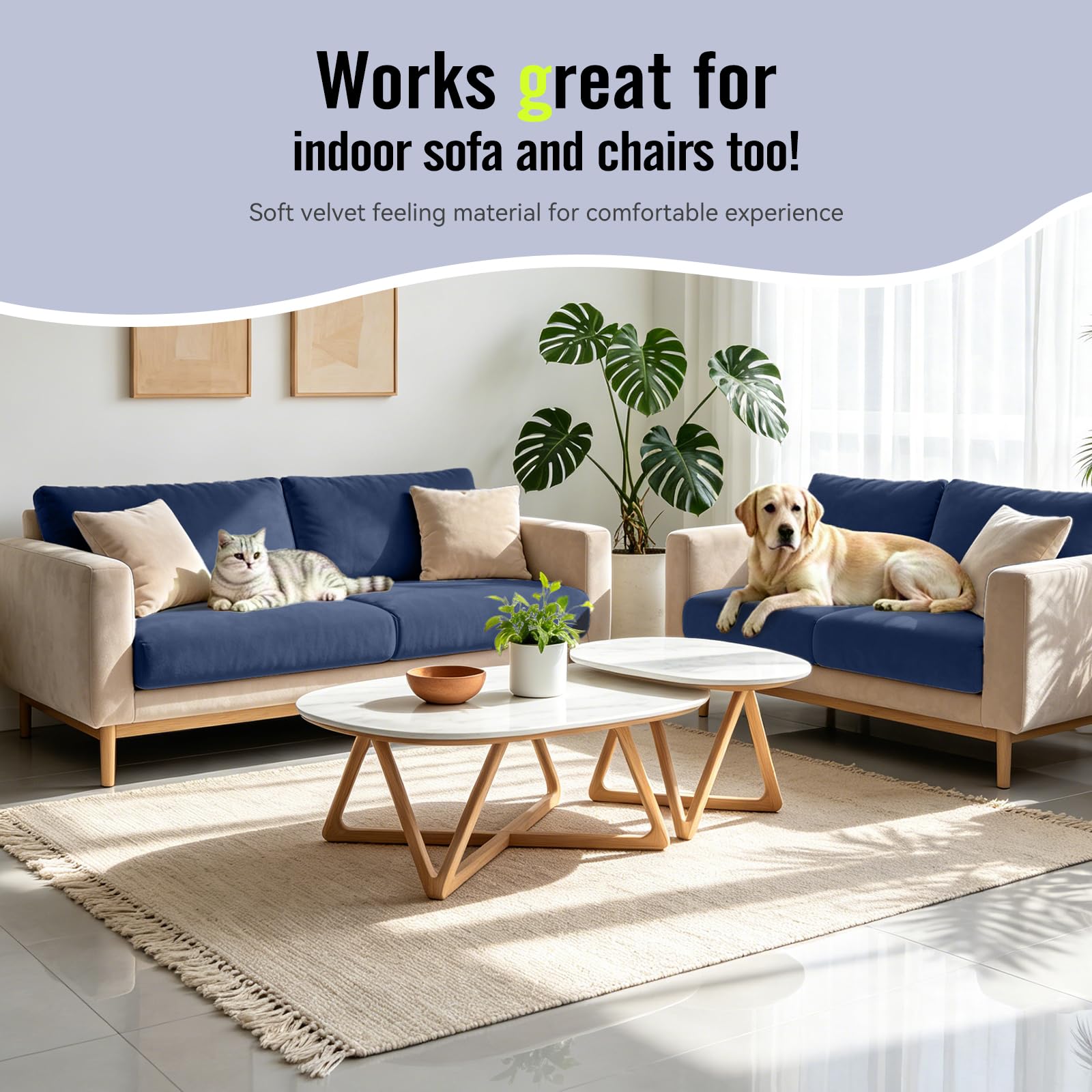 Vorshape outdoor cushion covers navy blue, machine washable label