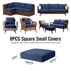 Vorshape outdoor cushion covers navy blue, side view