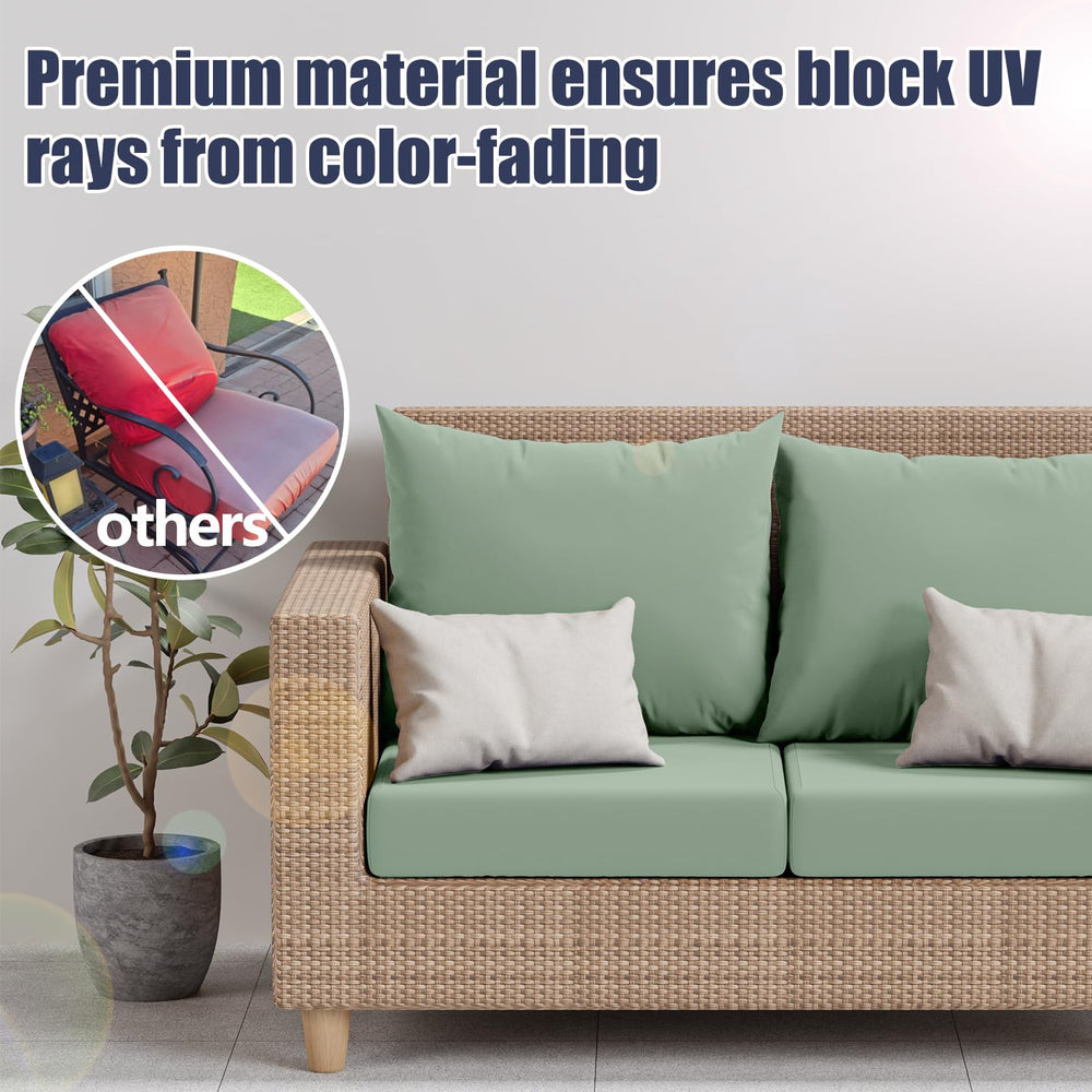 Vorshape Outdoor Cushion Covers package showing 8 pieces