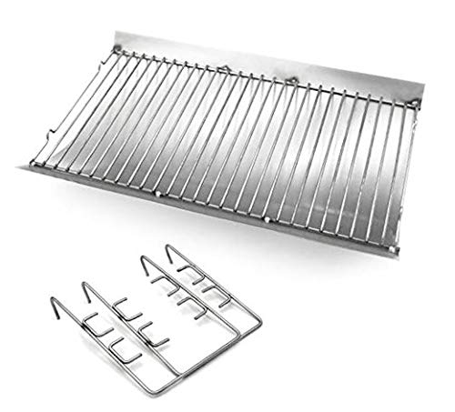Votenli 27-inch Steel Ash Pan front view with wire grate