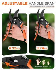 VOTREK garden shears showing adjustable handle feature