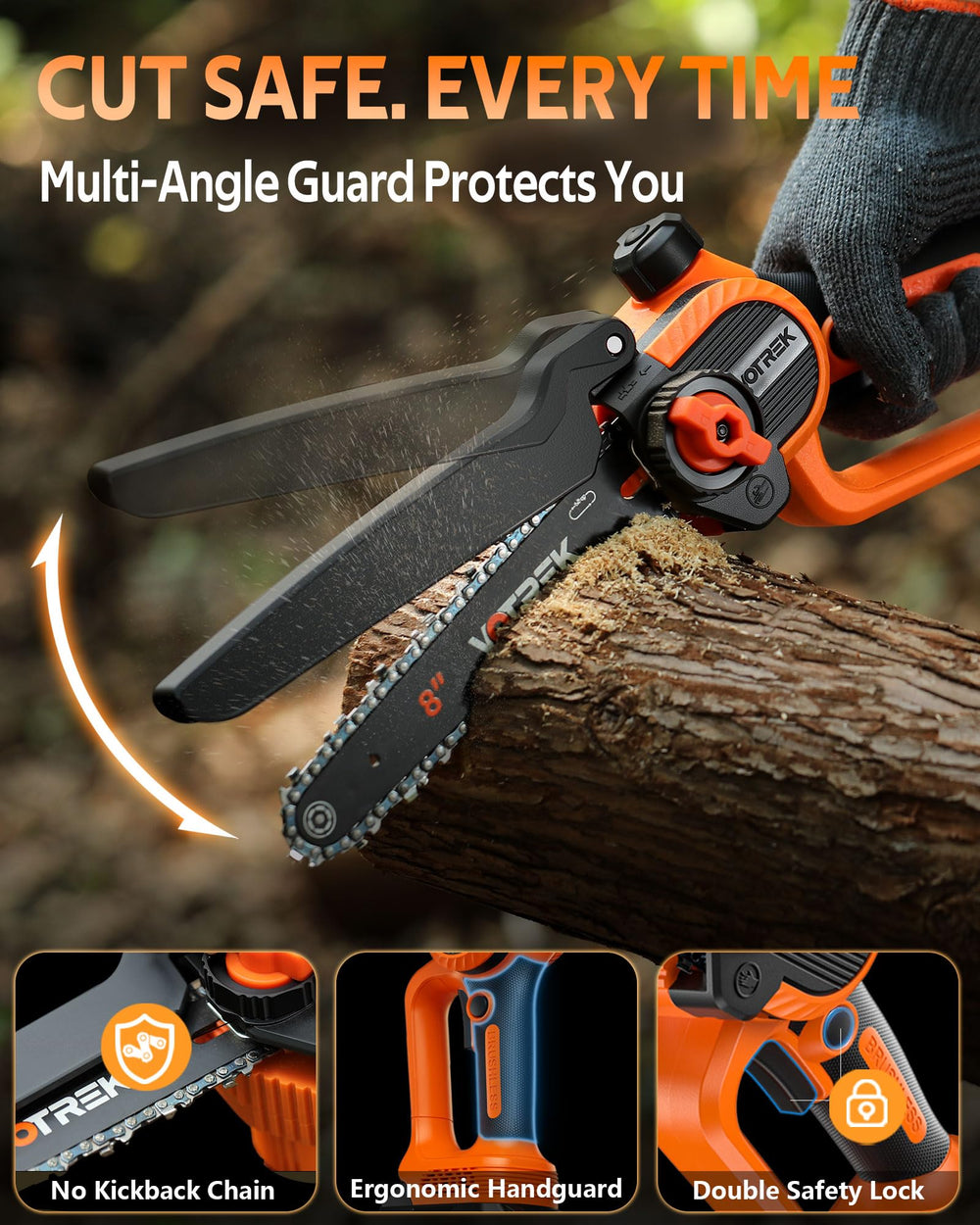 VOTREK Mini Chainsaw dual battery compartment