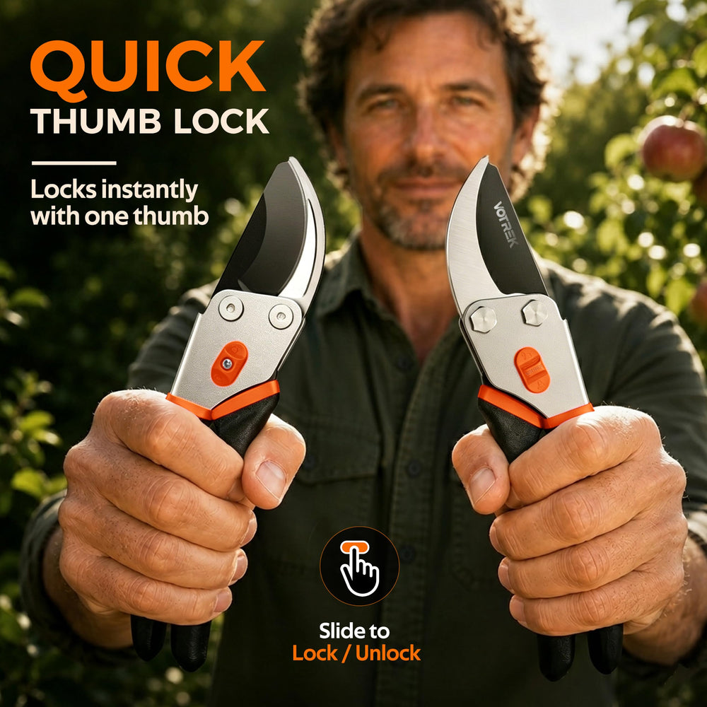 VOTREK pruning shears being used on a rose bush