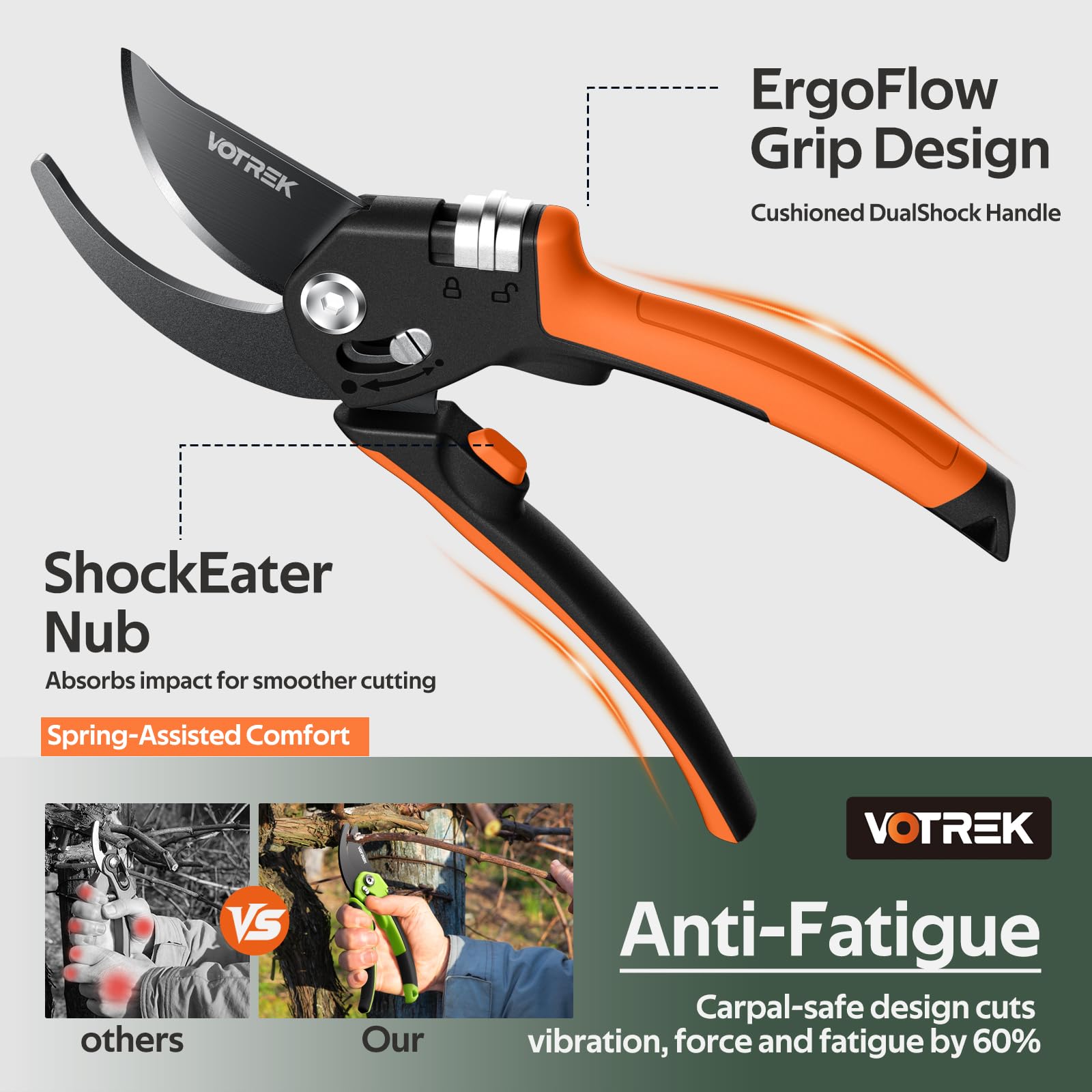 VOTREK Pruning Shears safety lock mechanism