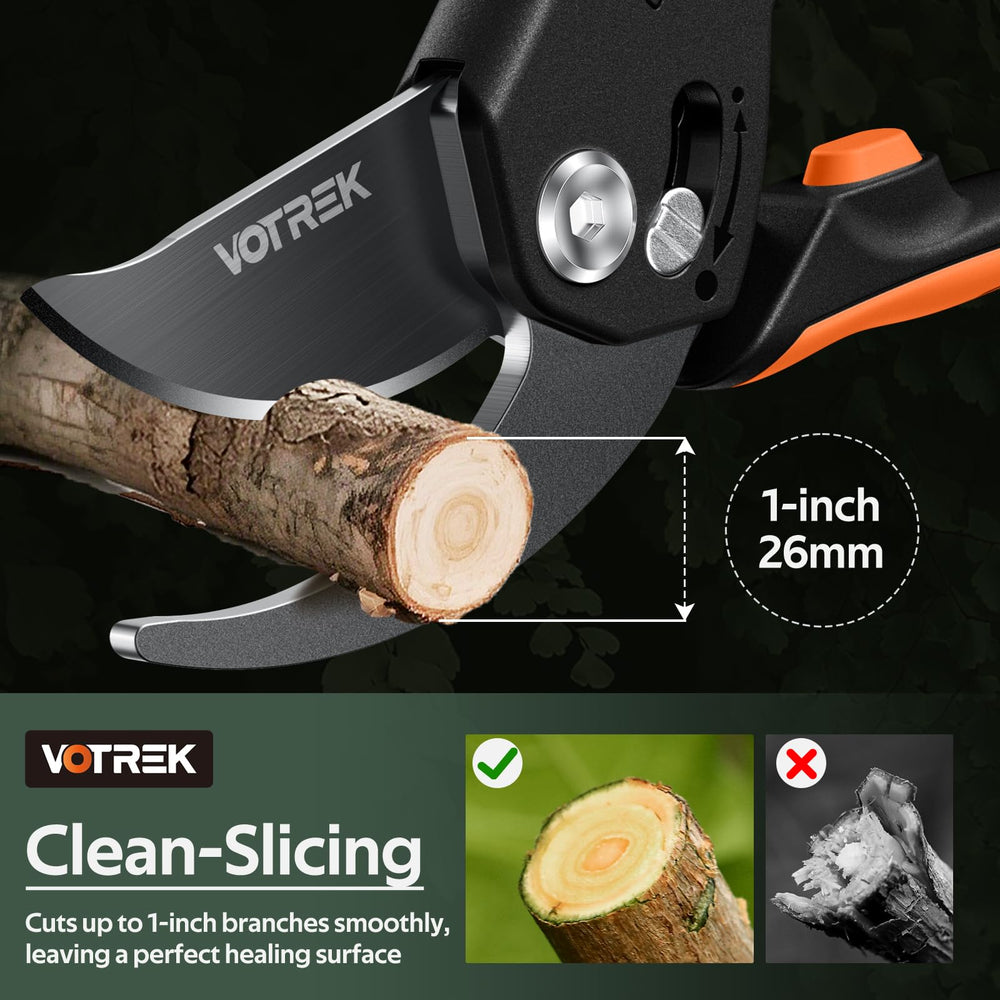 VOTREK Pruning Shears side view with ergonomic handle