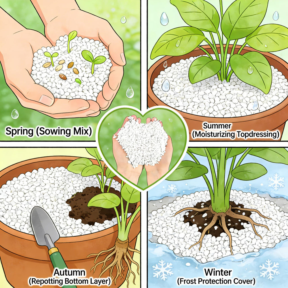 Voulosimi 30QT Organic Perlite in an outdoor garden