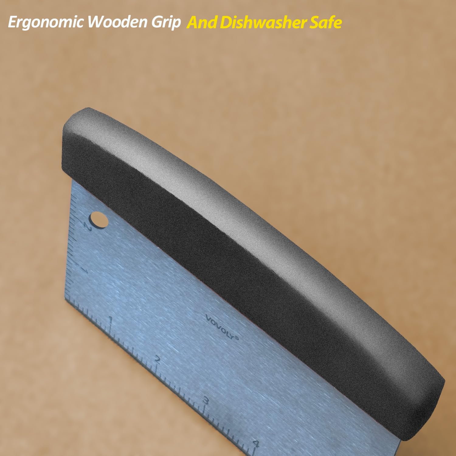 Vovoly Bench Scraper slicing pizza dough