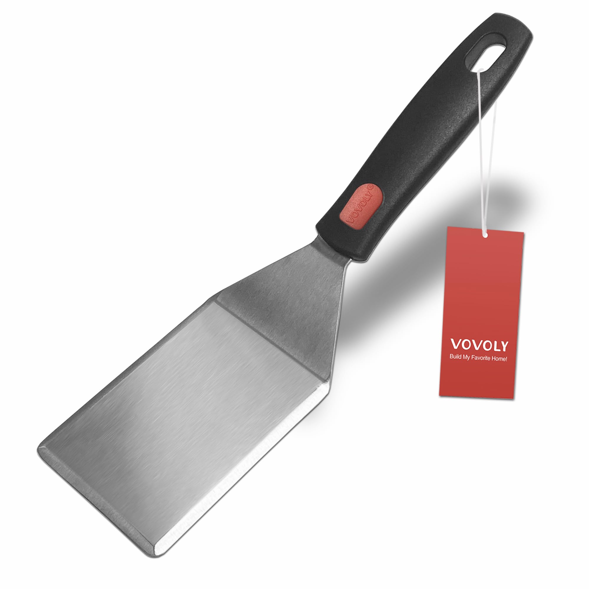 Vovoly Small Spatula front view with silver finish