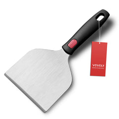 Vovoly Wide Griddle Scraper with 4.3-inch stainless steel blade