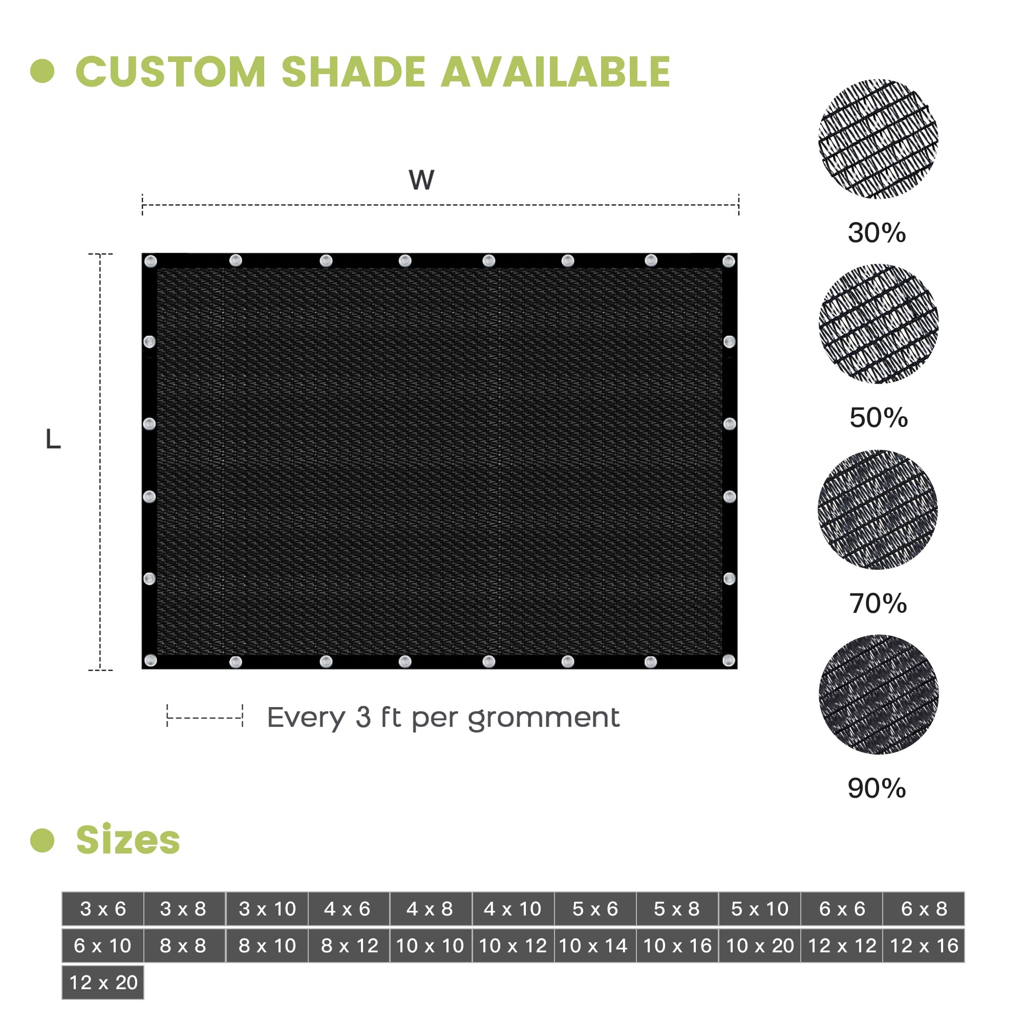 VOXBIN Patio Shade Cloth with grommets installation detail