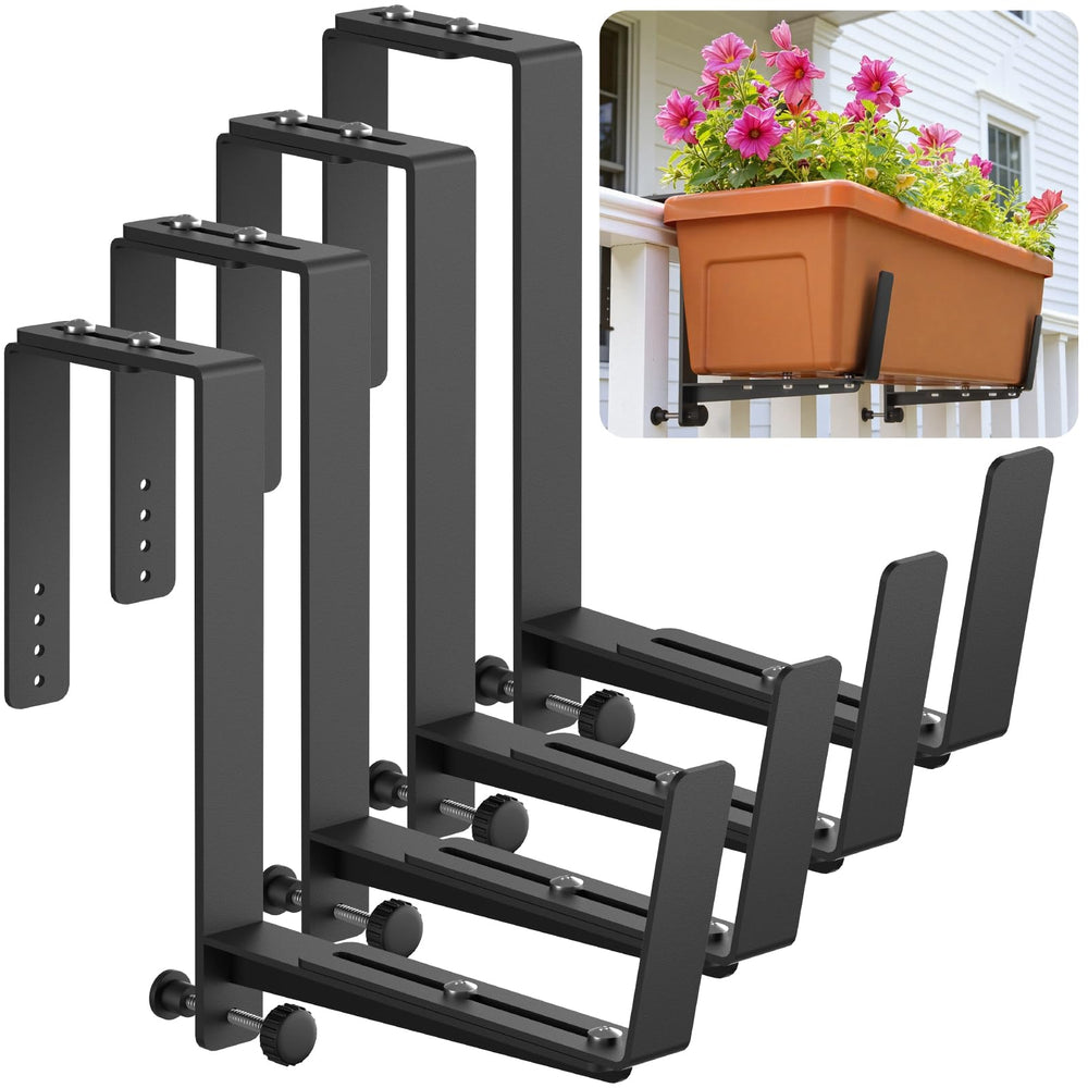 VOXOR adjustable window box brackets black front view
