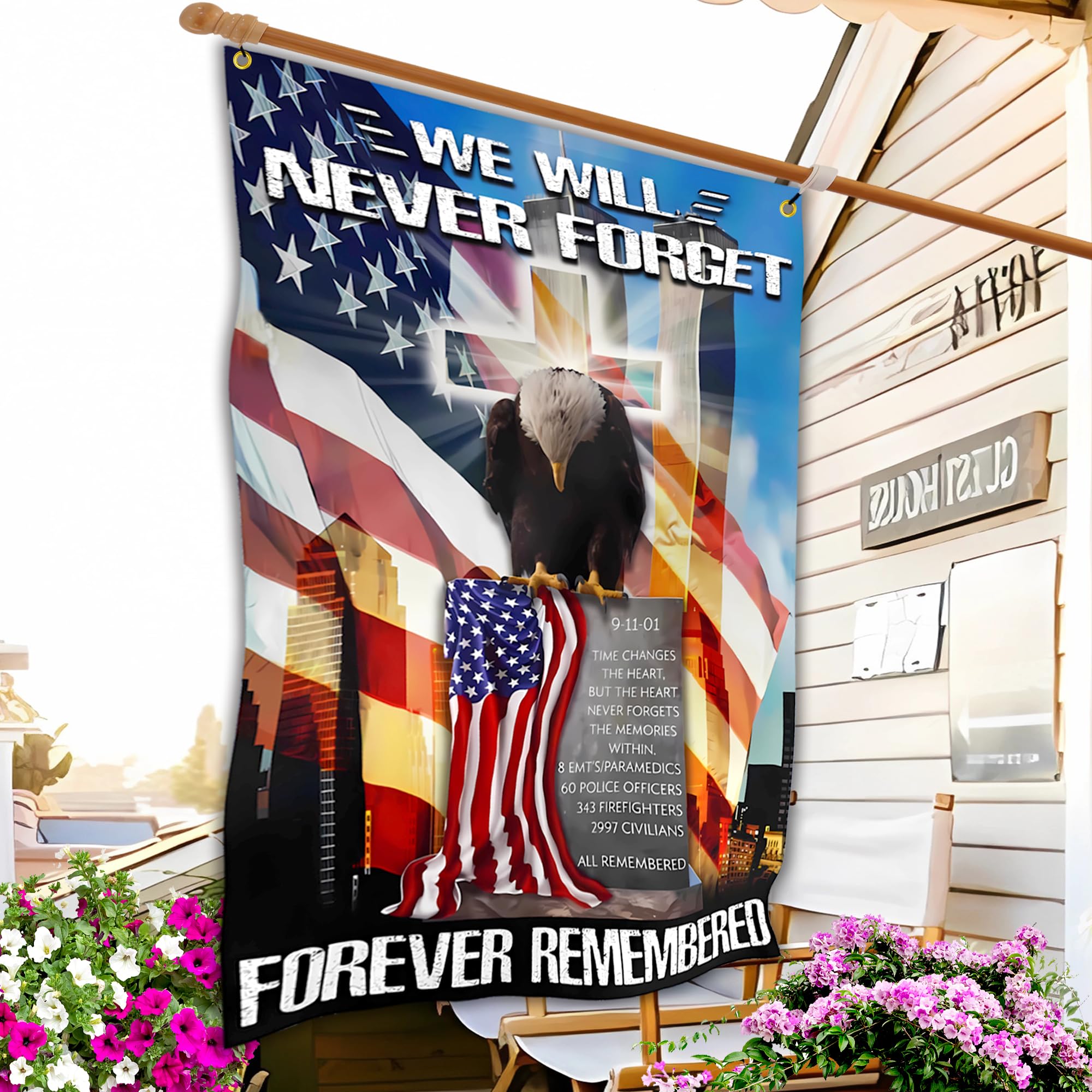 VOZUN 911 Never Forget Flag vibrant colours