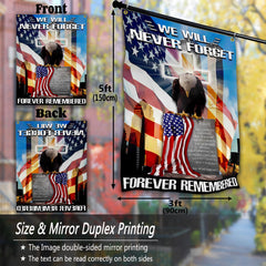 VOZUN 911 Never Forget Flag with grommets close-up