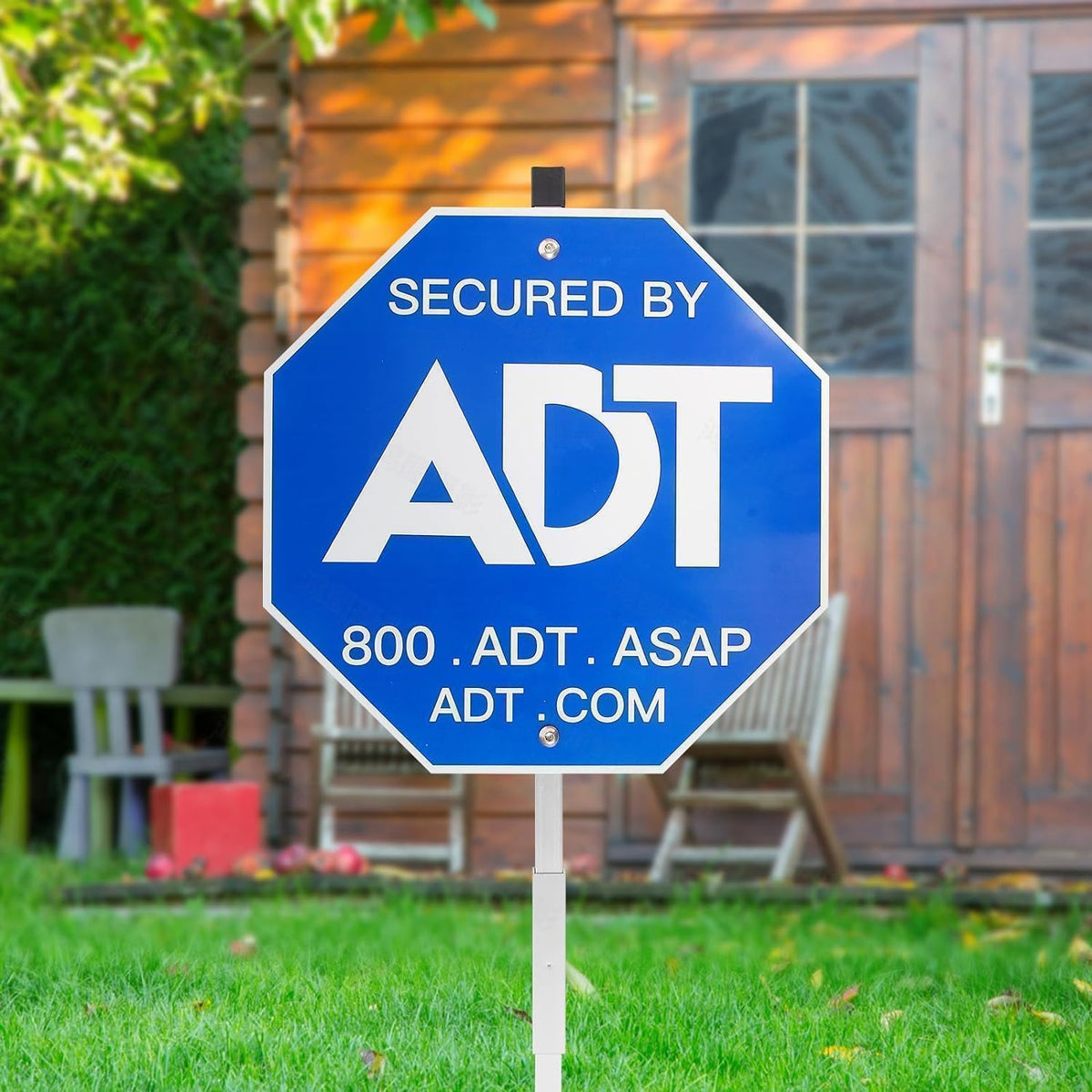 VPLDAFX ADT Security Sign front view with clear lettering