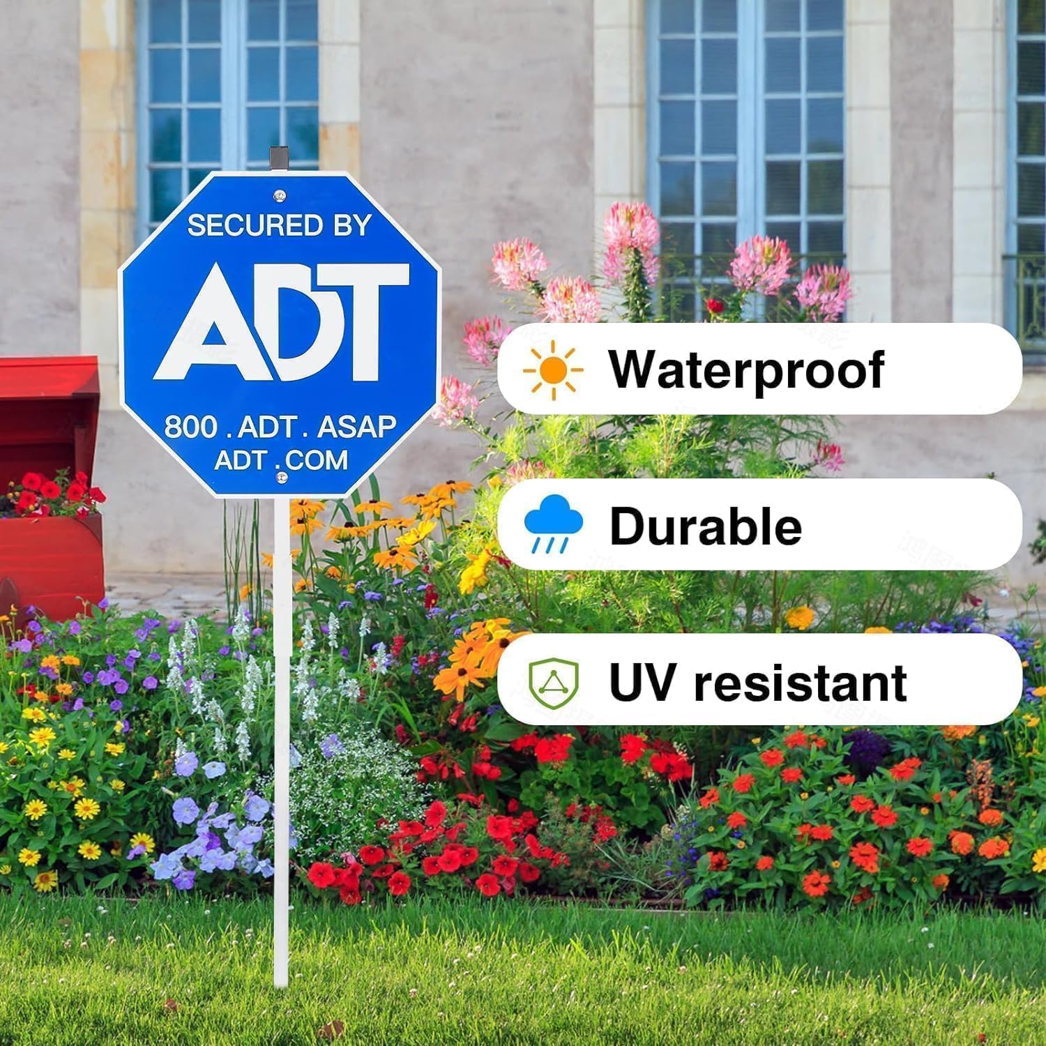 VPLDAFX ADT Security Sign in outdoor setting