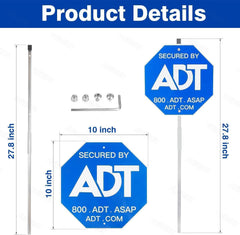 VPLDAFX ADT Security Sign side view with aluminum stake