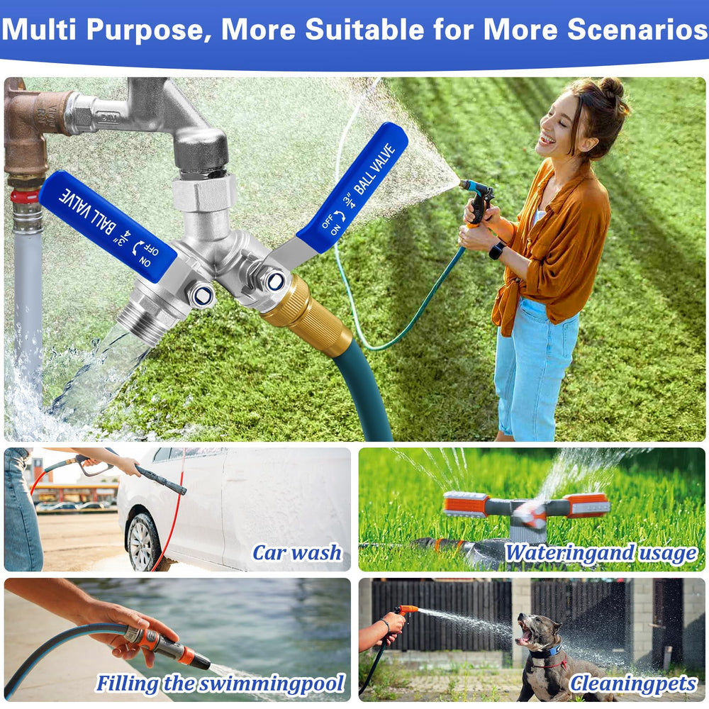 Vtenyeo garden hose splitter package and dimensions