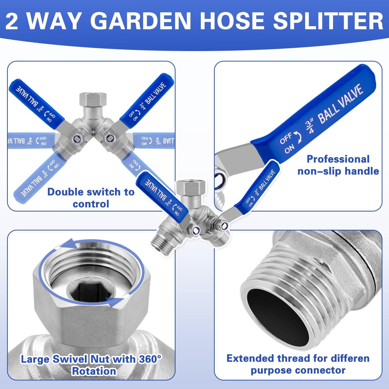 Vtenyeo hose splitter attached to outdoor faucet