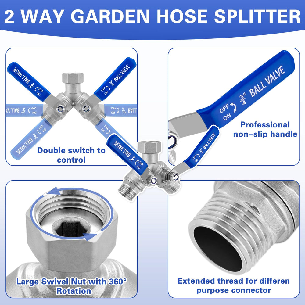 Vtenyeo hose splitter attached to outdoor faucet