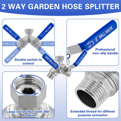 Vtenyeo hose splitter attached to outdoor faucet