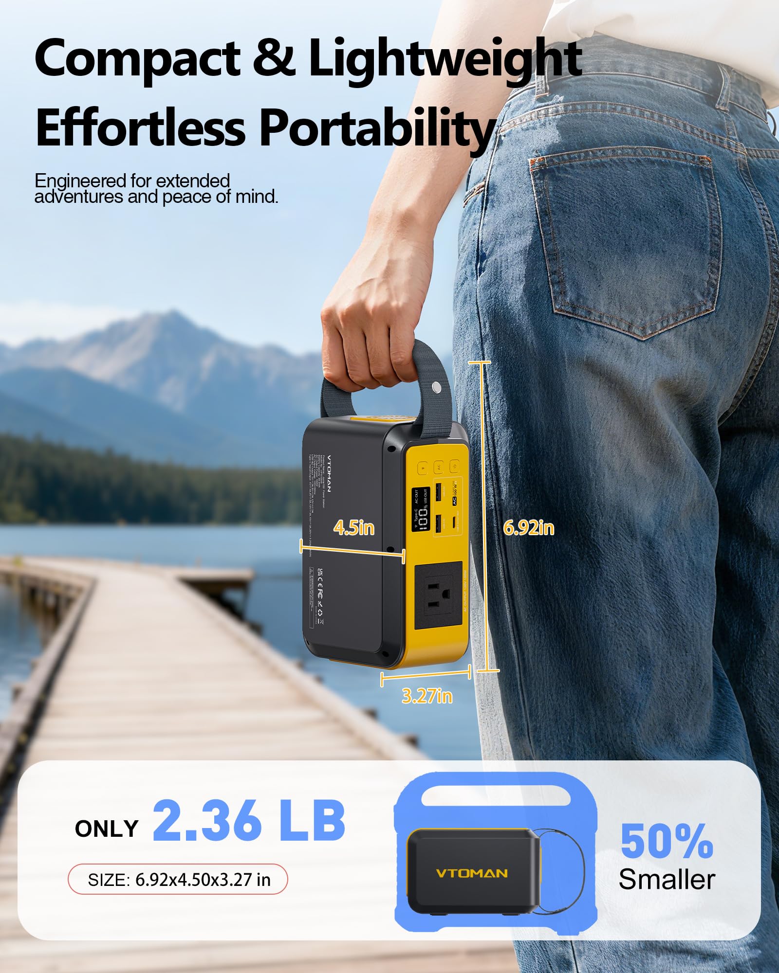 VTOMAN Jump 100 compact size for travel