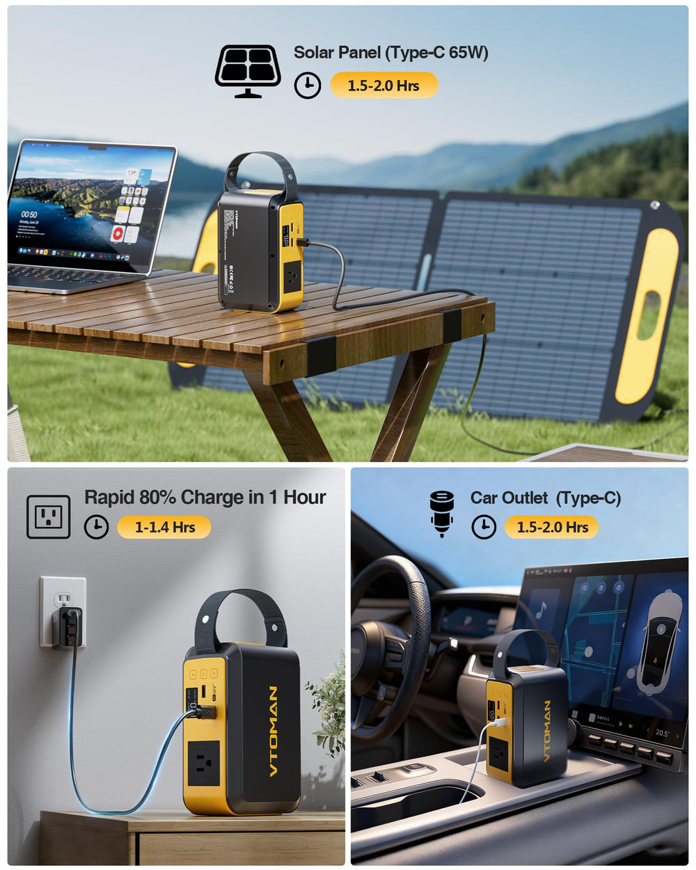 VTOMAN Jump 100 powering a laptop outdoors