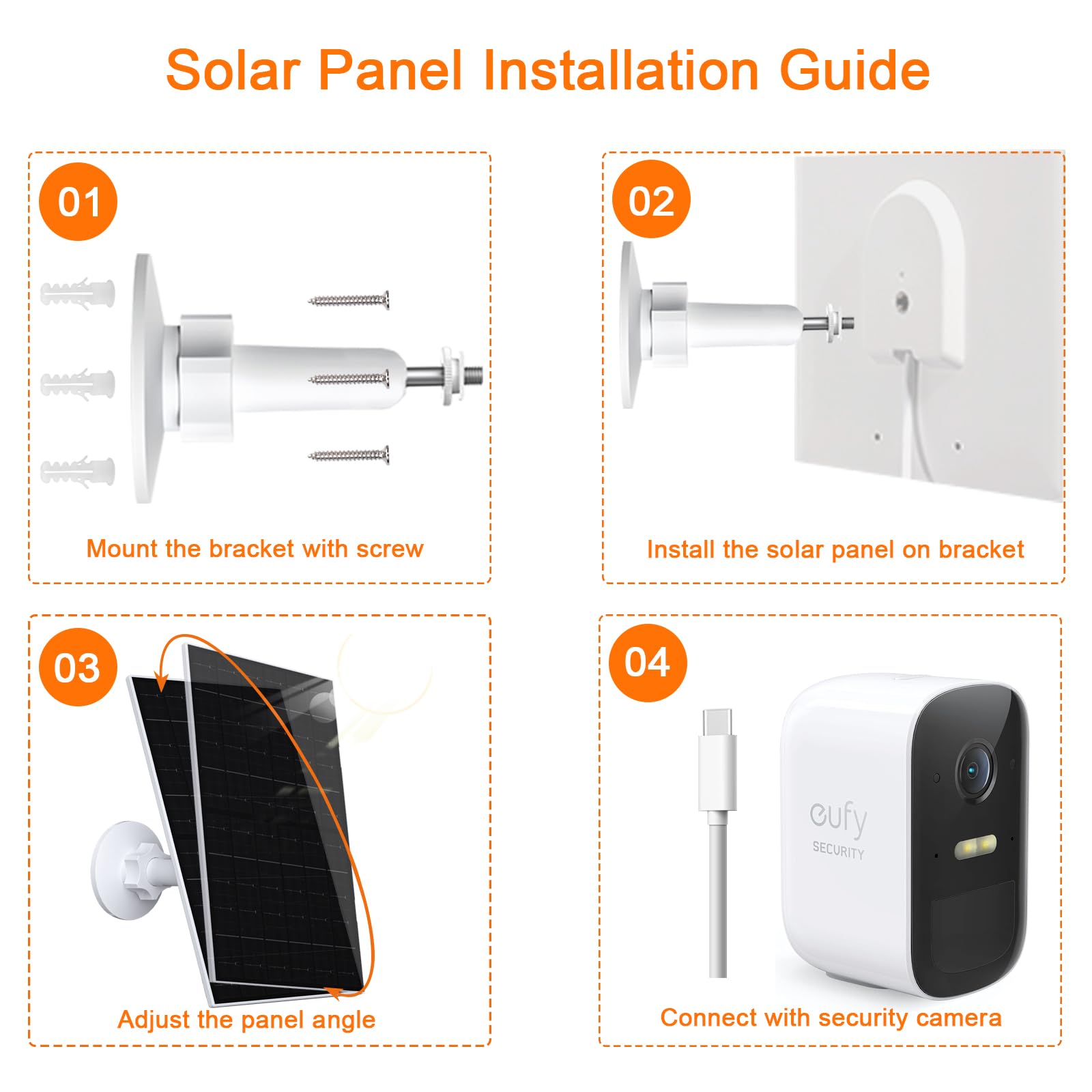 VUEBEE 7W Solar Panel with 7.2ft charging cable