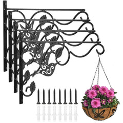 Vumdua Hanging Plants Bracket 12 inch black hook front view