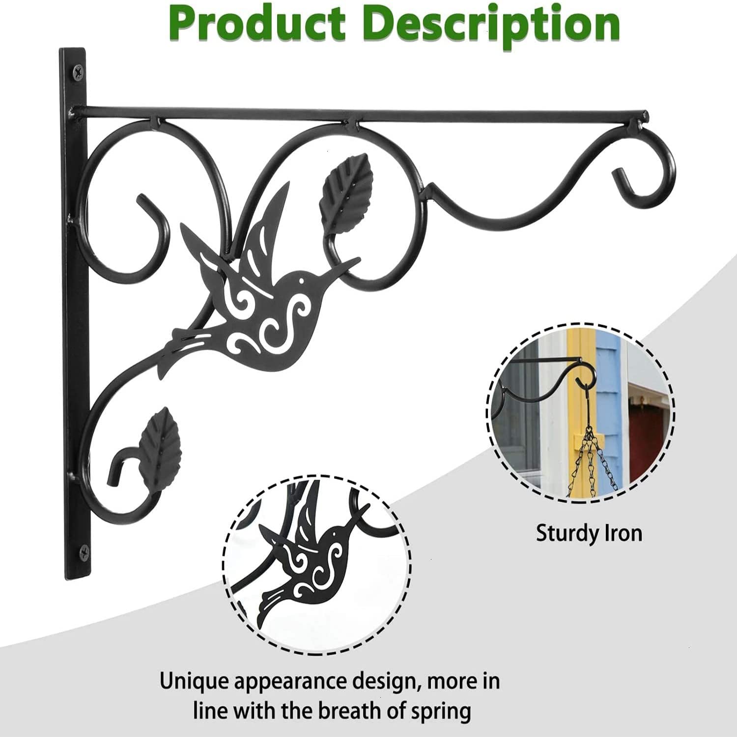 Vumdua Hanging Plants Bracket with bird-shaped design close-up