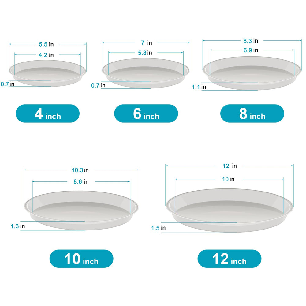 VUWEZ 10 inch plant saucer black side view