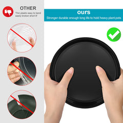 VUWEZ 10 inch plant saucer black with plant