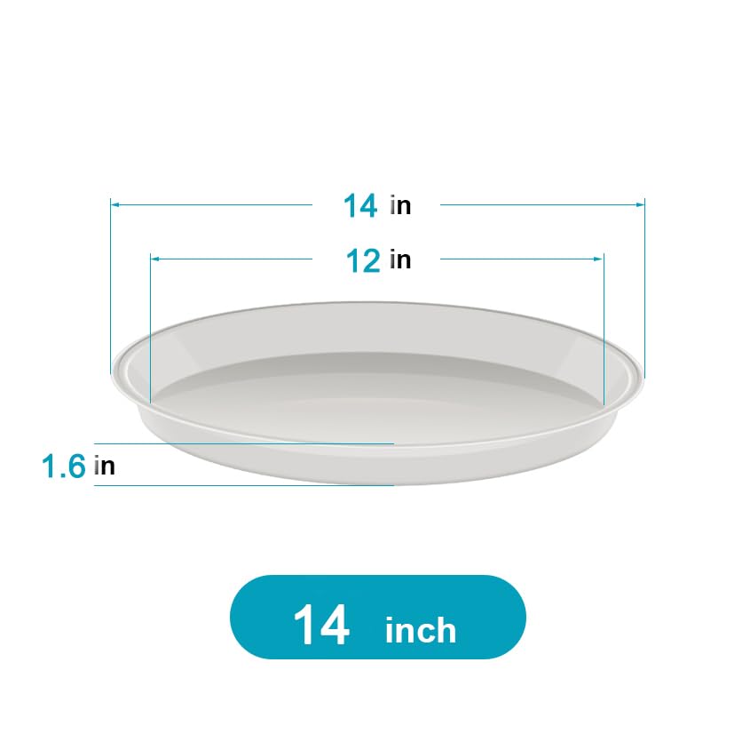 VUWEZ 14 inch plant saucer black side view