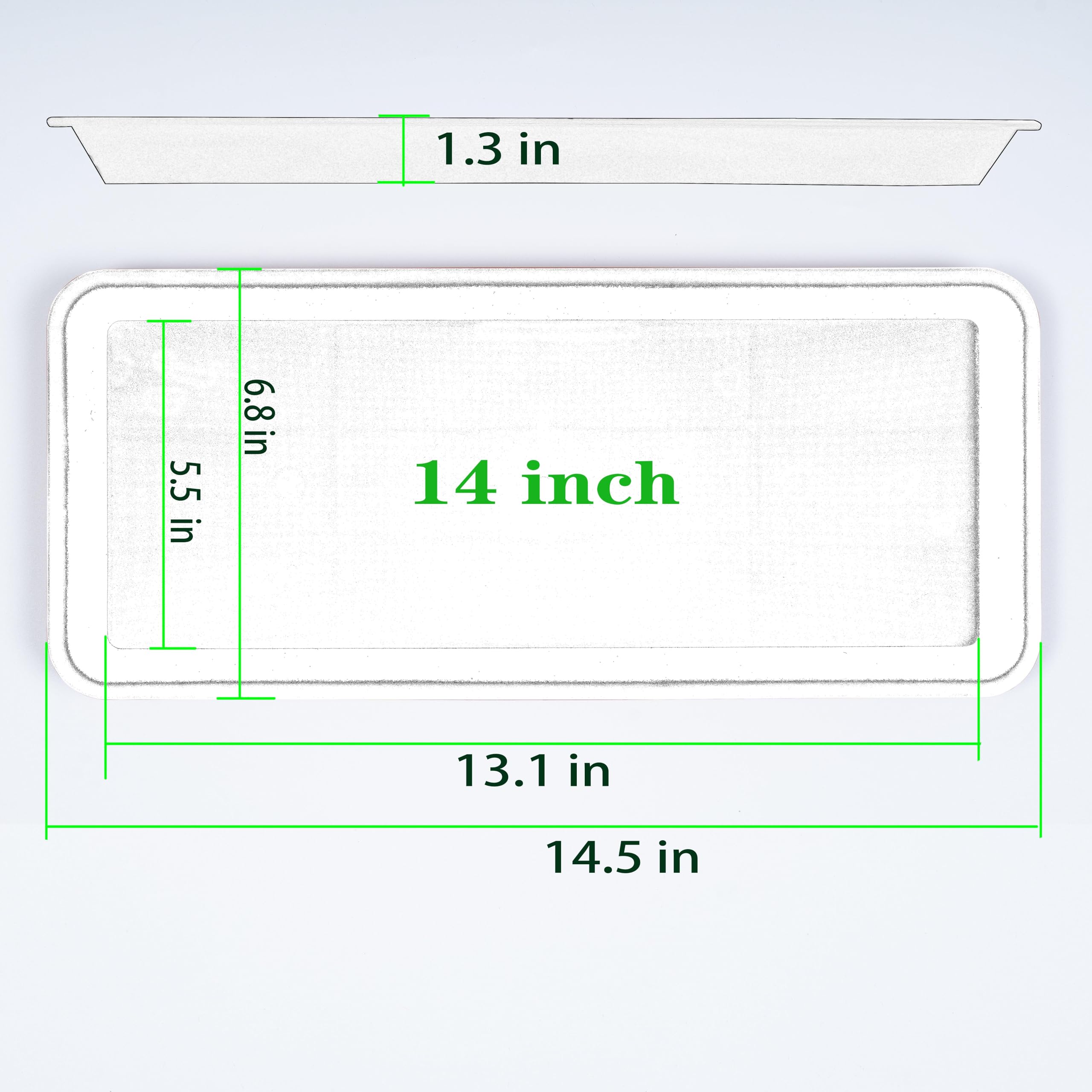 VUWEZ 2 Pack Rectangular Plant Tray Saucer side view