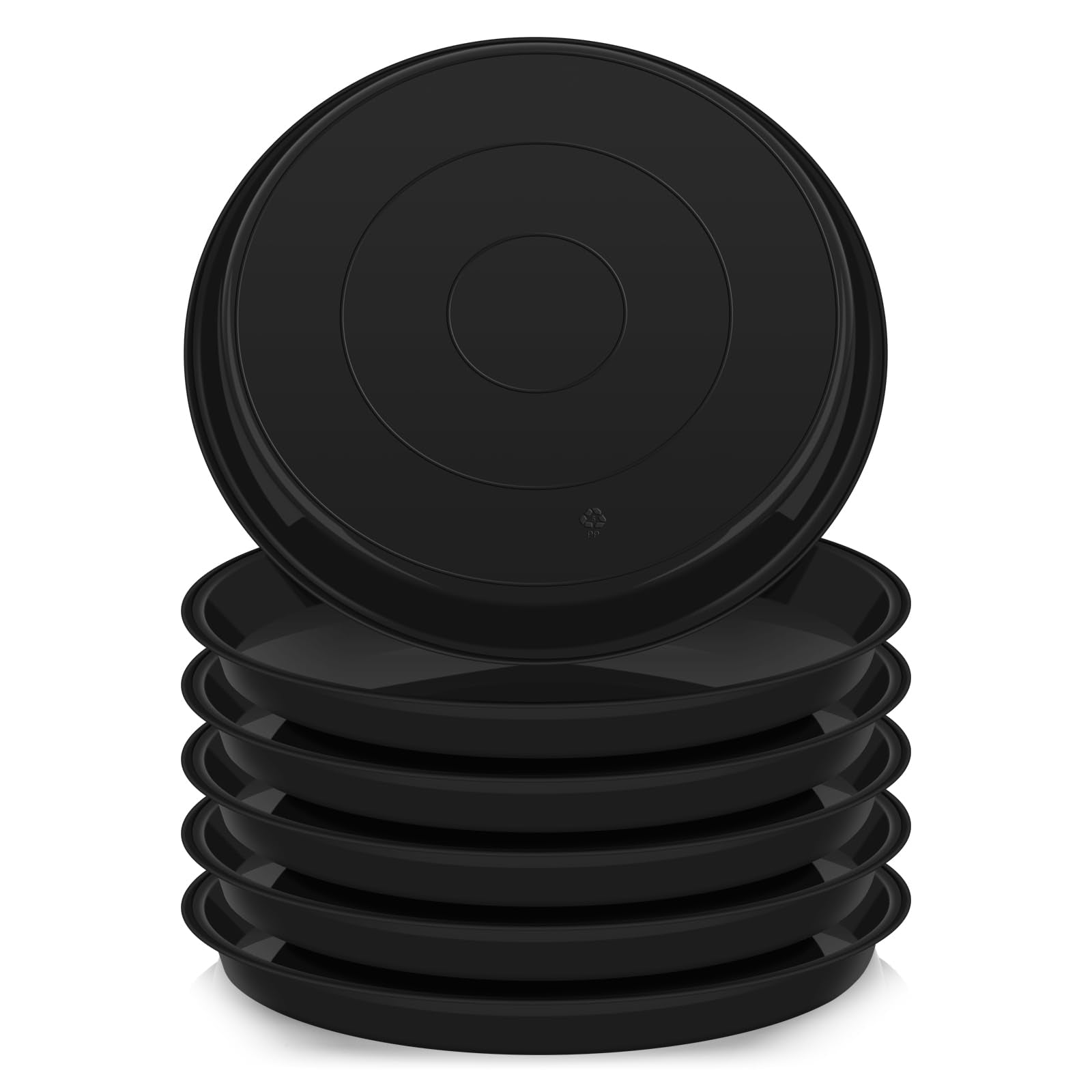 VUWEZ 20 inch black plant saucer front view
