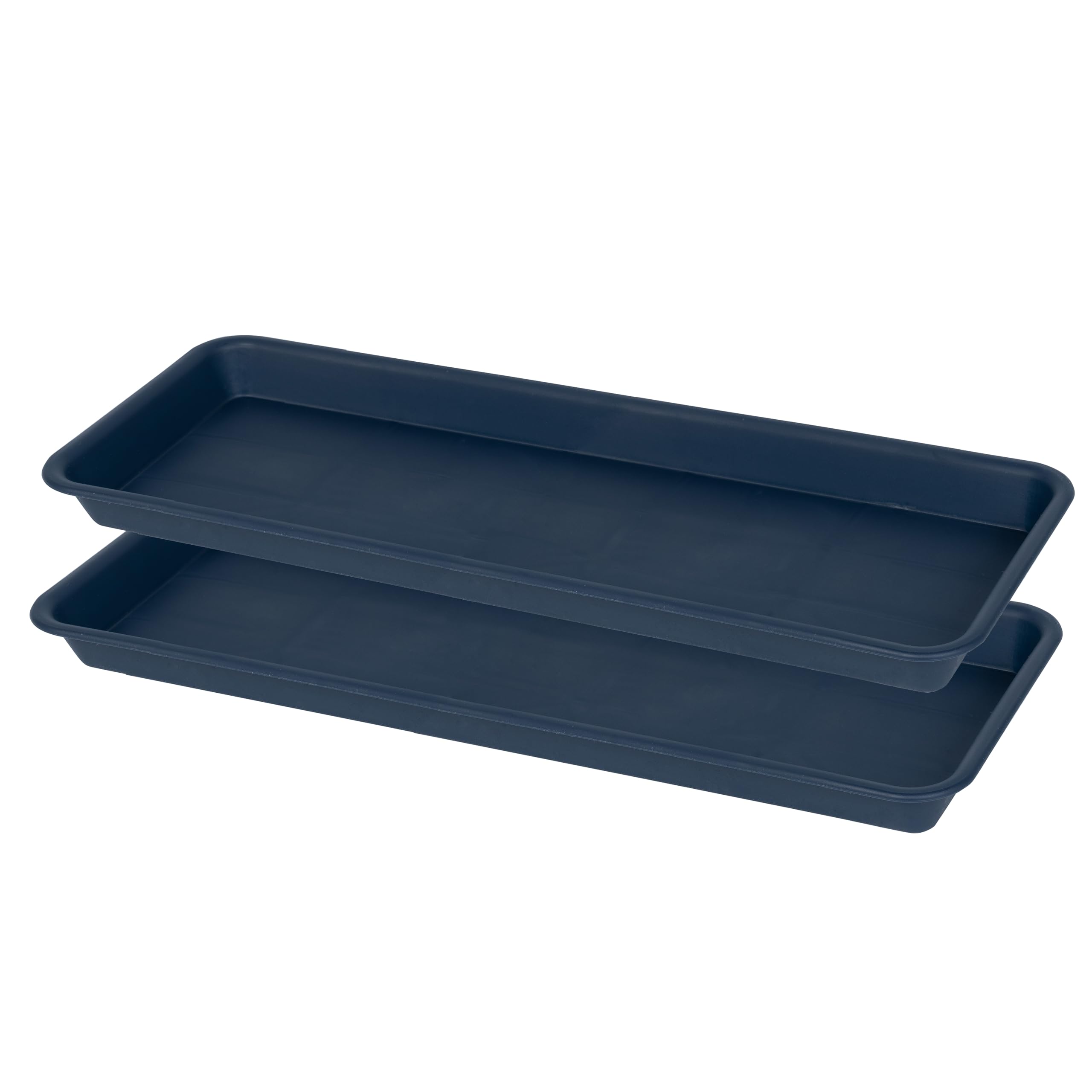 VUWEZ blue plastic rectangular plant tray front view