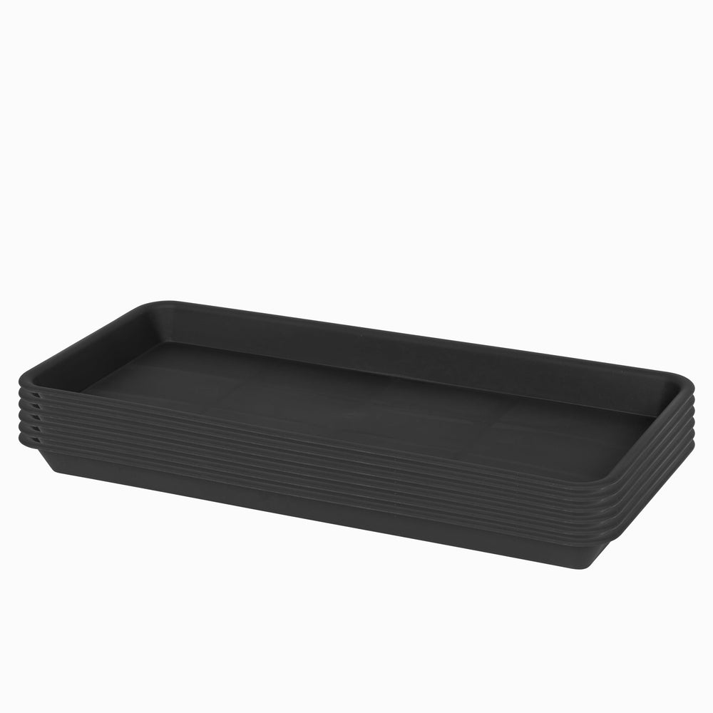 VUWEZ Plant Saucer Tray black 6.5 x 13 inches front view