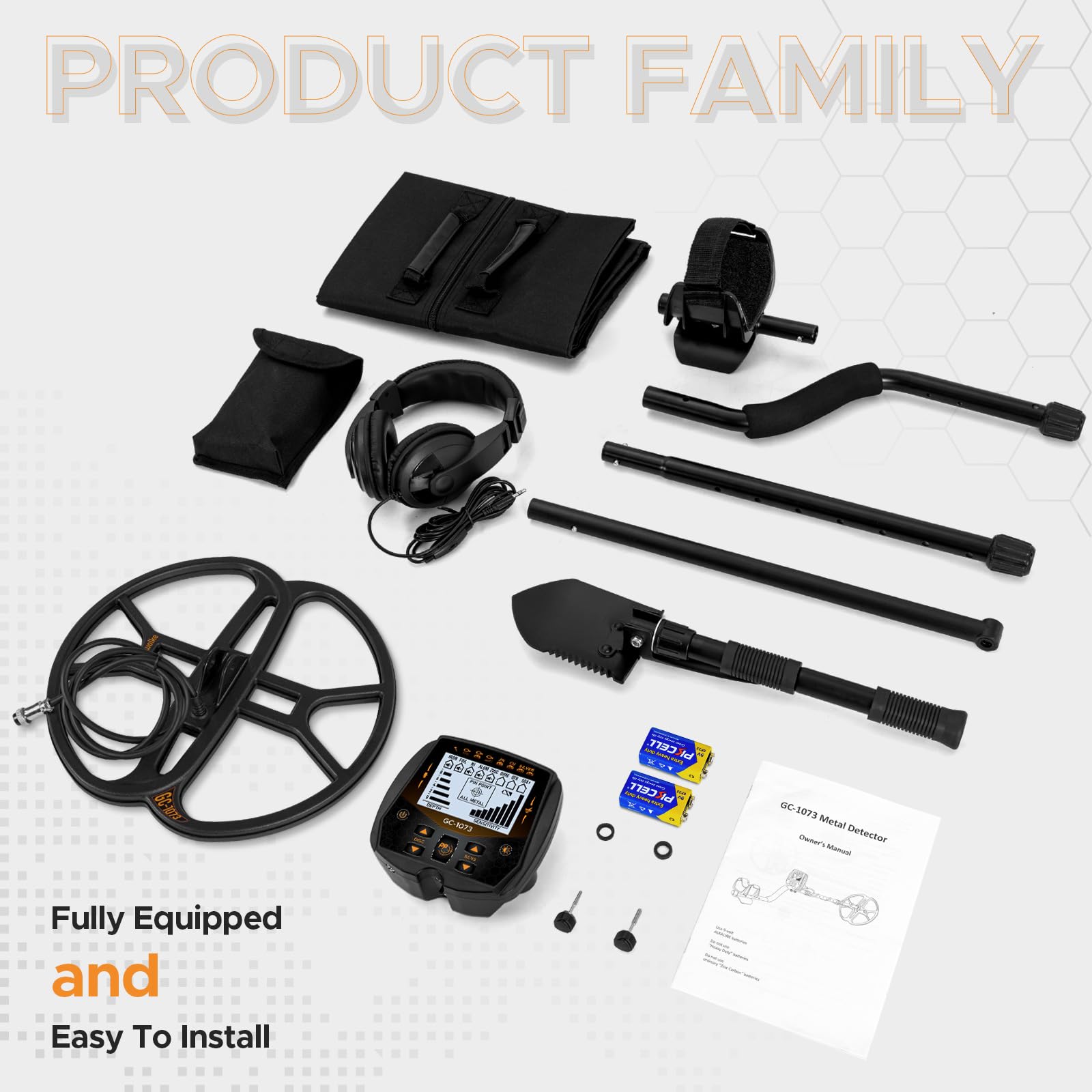 VVinRC metal detector components including coil and stem