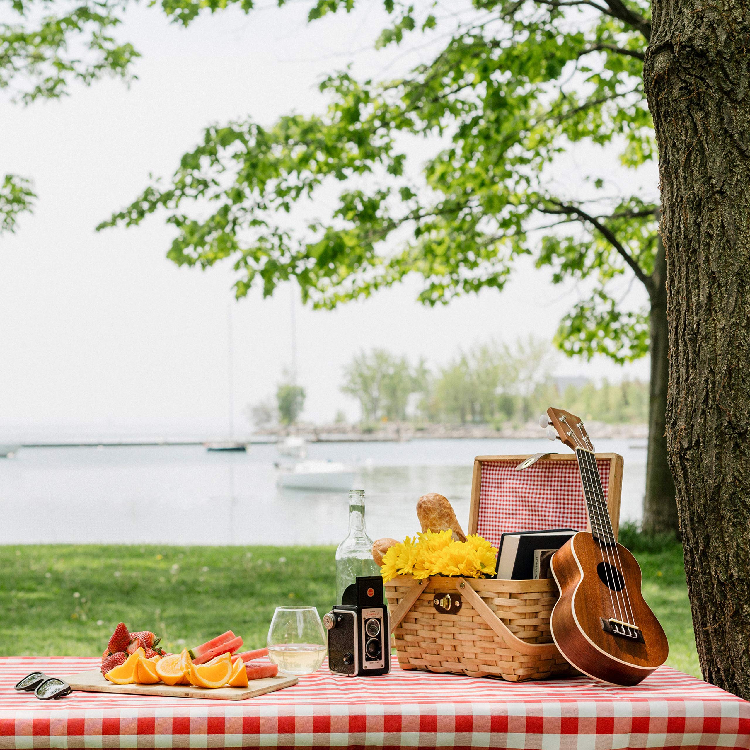 VW Vintiquewise Picnic Basket closed with faux leather clasp