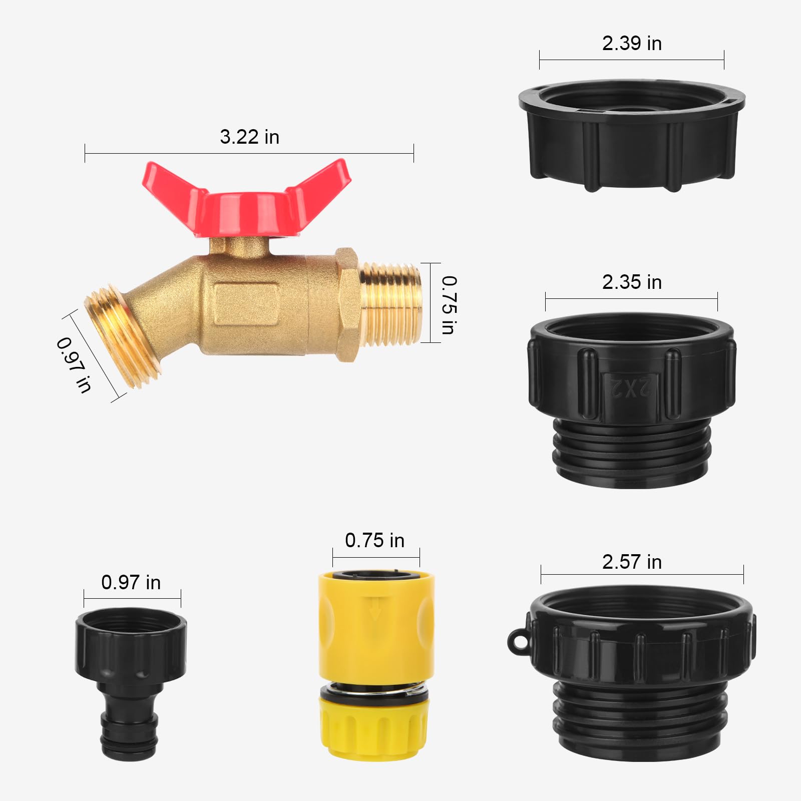 VYH IBC Tote Adapter in use with garden hose