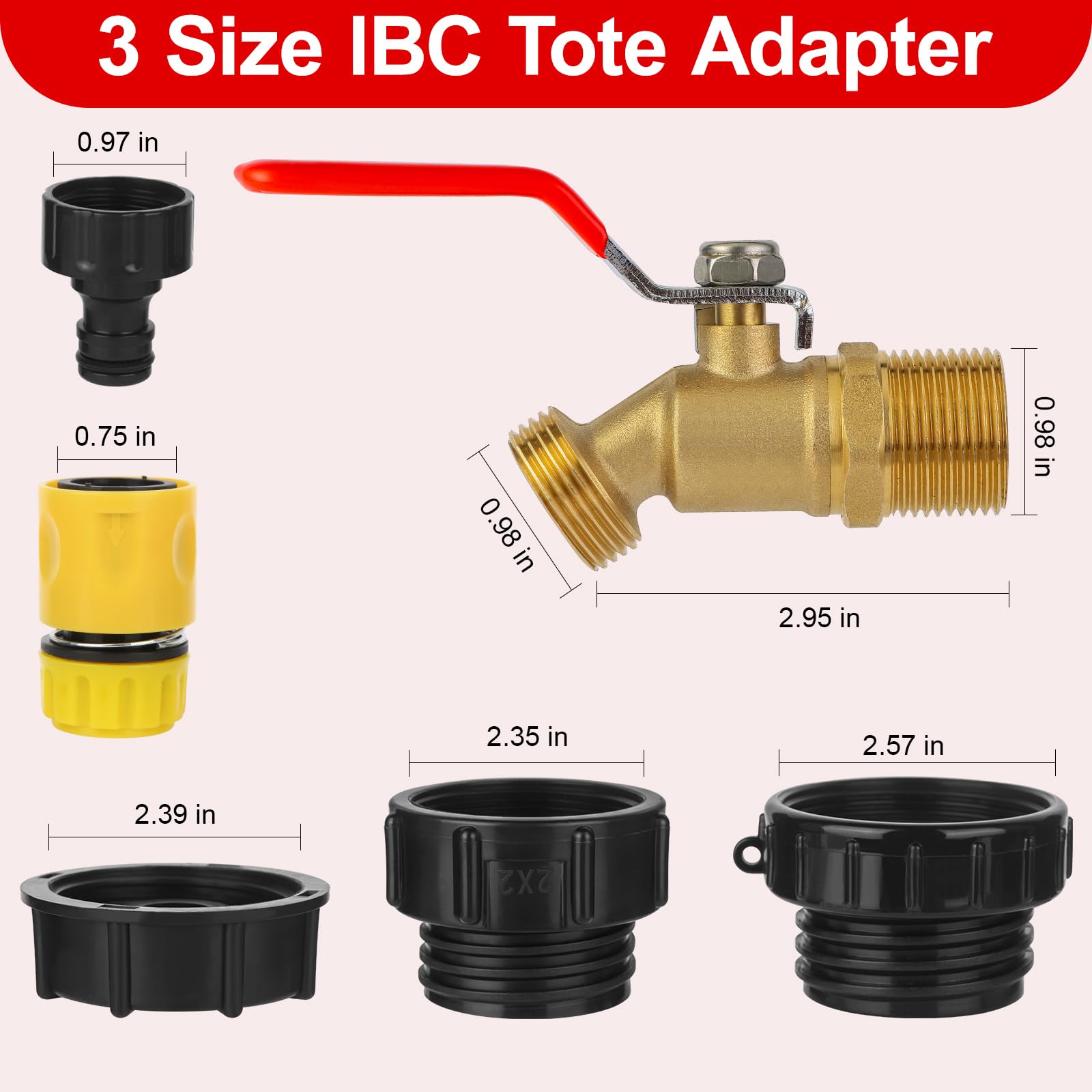 VYH IBC Tote Hose Adapter in use with garden hose