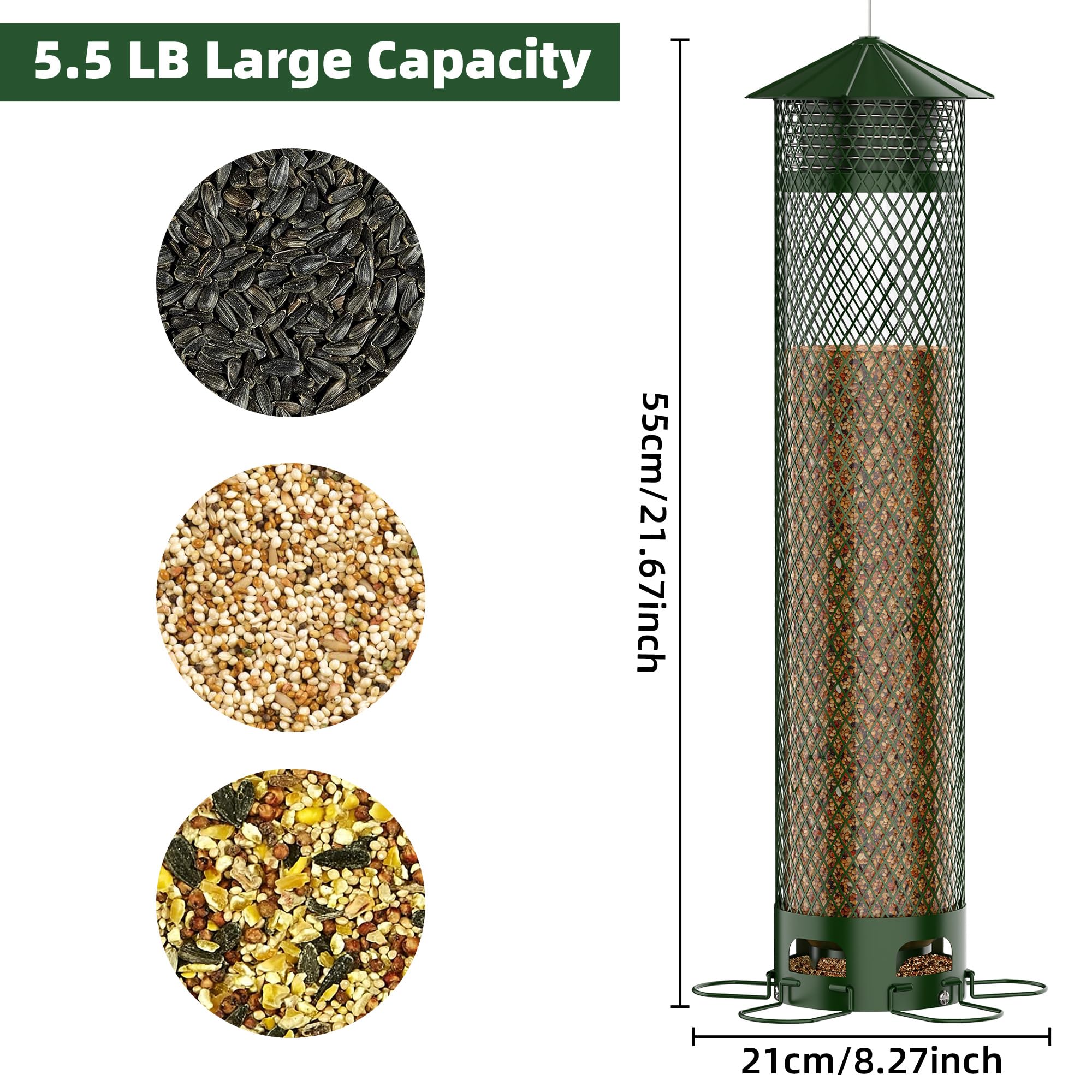 VYHAG Metal Squirrel Proof Bird Feeder with manual included