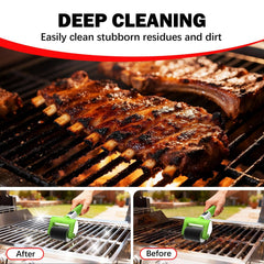 VYtoov Electric Grill Brush in use on BBQ grill