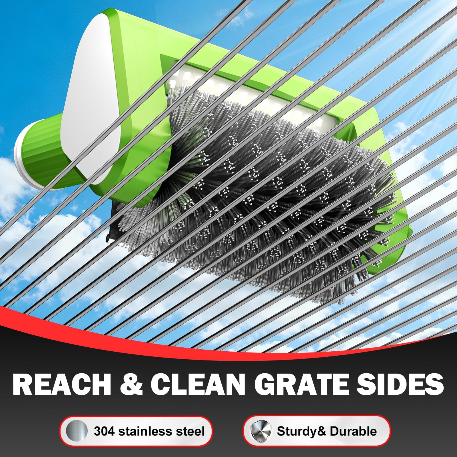 VYtoov Electric Grill Brush scouring pad head close-up