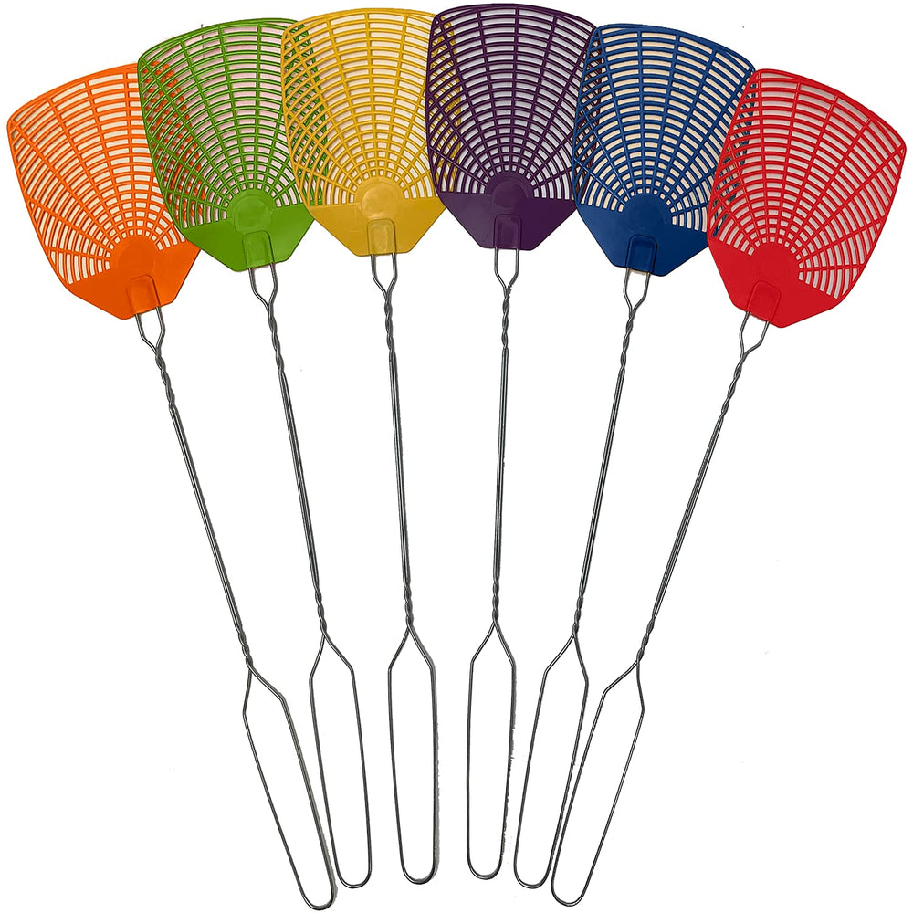 W4W Fly Swatter 6 Pack with metal handles in red colour